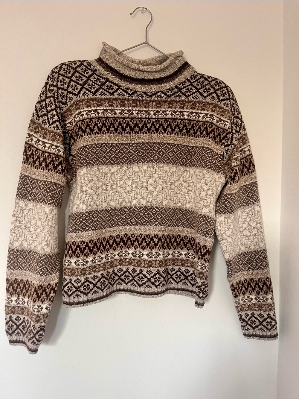Vintage Fous de Vous Fair Isle Mock Neck Sweater